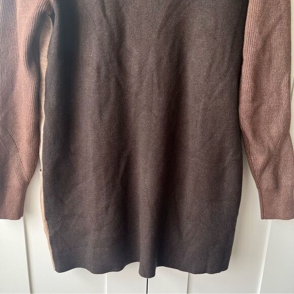 Pink Clover Color Block Cardigan Sweater Pockets Taupe Brown Womens small‎ NWOT - Picture 13 of 14